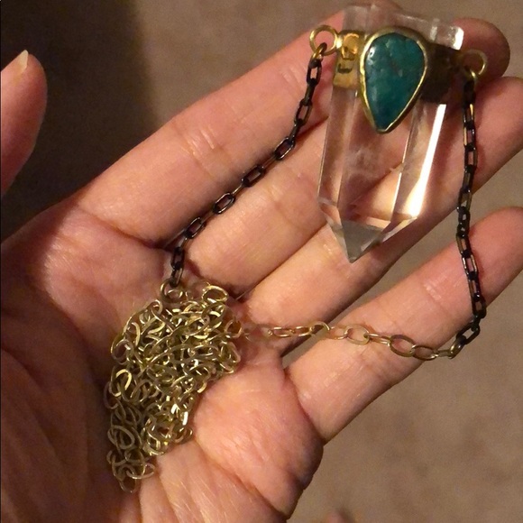 Crystal turquoise necklace - Picture 4 of 10